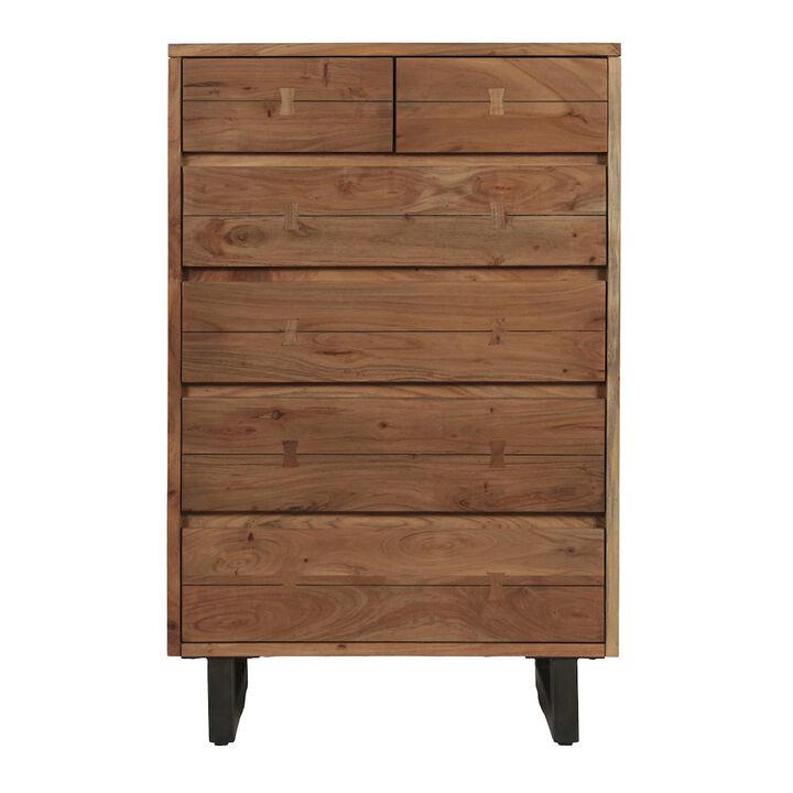 World Interiors Glenwood 34" Tall Chest in Smoked Acacia