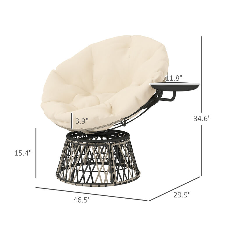 Hivvago 360 Degree Swivel Outdoor Papasan Chair image number 2