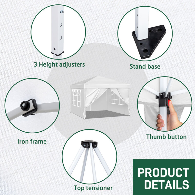 Waterproof Right-Angle Folding Tent Portable Canopy with Two Doors & Windows for Outdoor Events & Camping