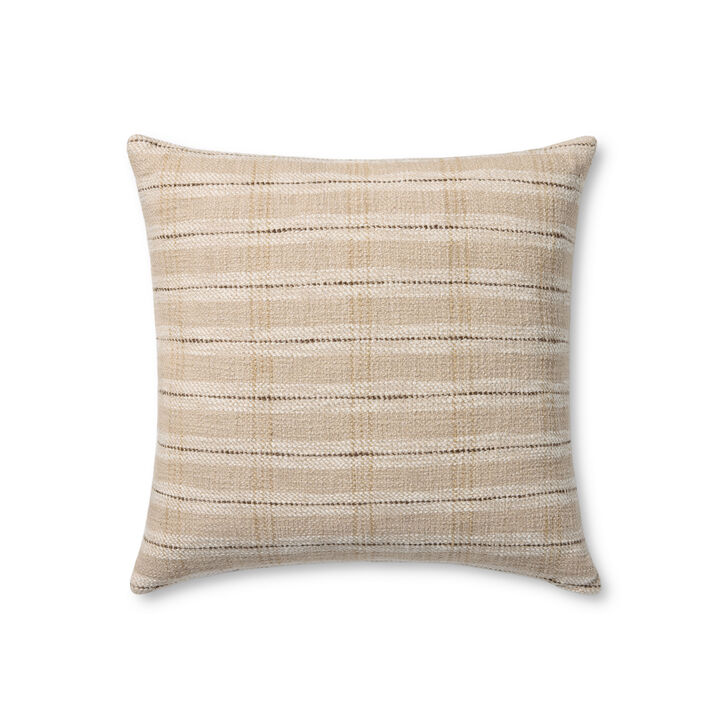 Stockton Sand/Multi 22''x22'' Cover w/Down Pillow