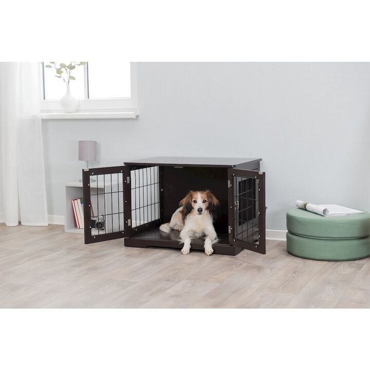 TRIXIE Dog Crate, Wooden Indoor Kennel Furniture for Dogs Up to 25 lb