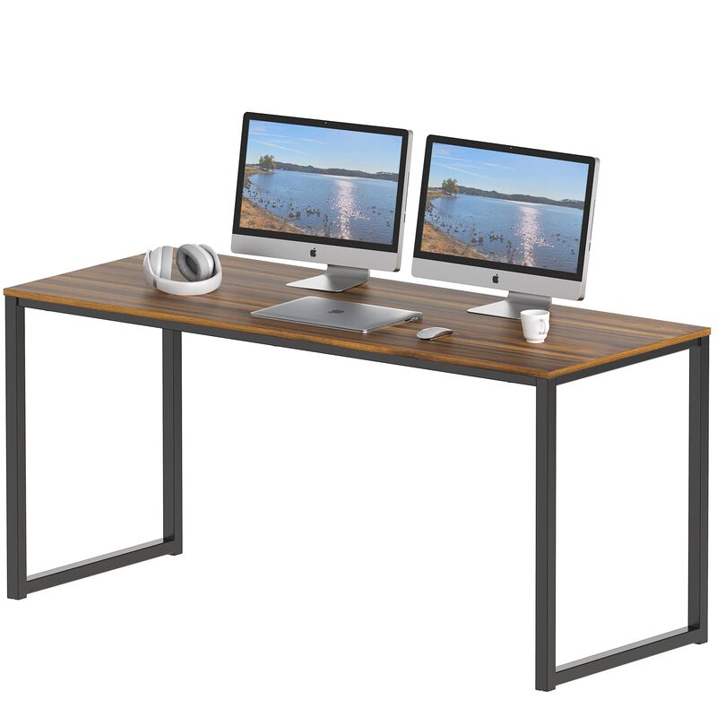 SHW Home Office 55-Inch Computer Desk, 24 Deep, Walnut