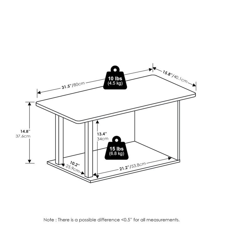 Basic Home Living Coffee Table, Amber Pine/Black