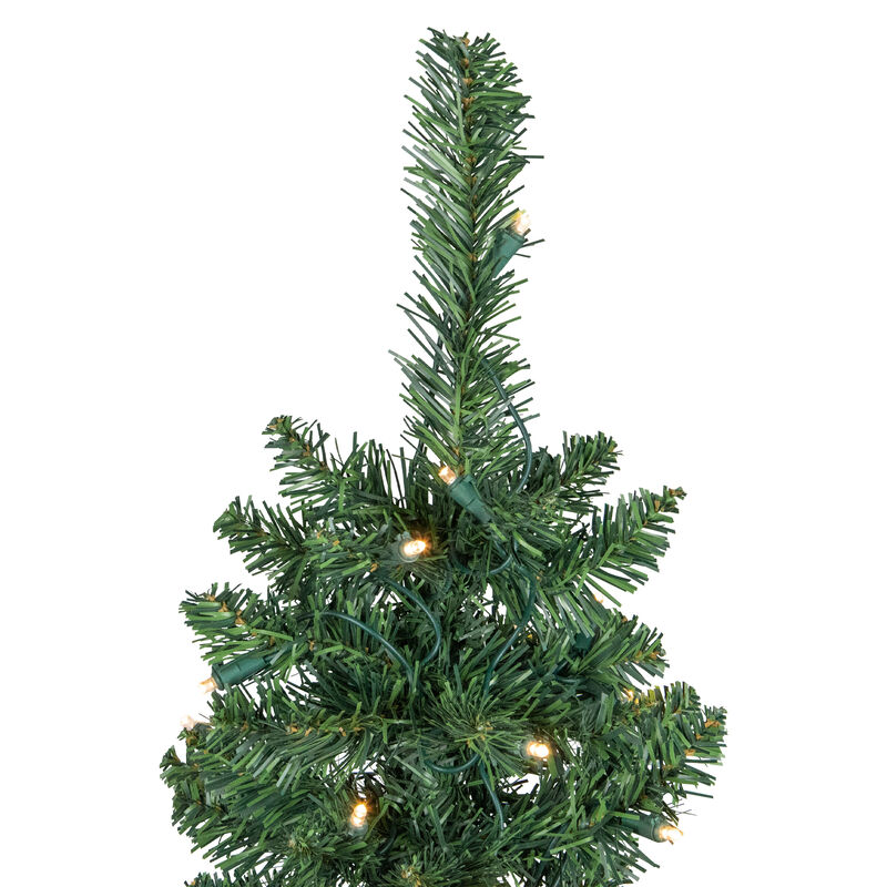 6' Pre-Lit Northern Balsam Fir Pencil Artificial Christmas Tree  Warm Clear LED Lights image number 4