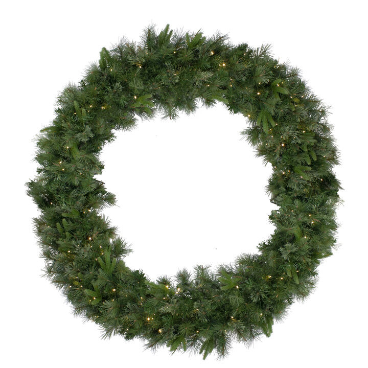 Pre-Lit Ashcroft Cashmere Pine Commercial Artificial Christmas Wreath - 60-Inch  Warm White Lights