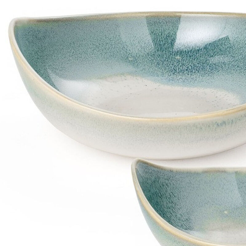HomeRoots Set of Three Blue And White Ceramic Decorative Bowl image number 3
