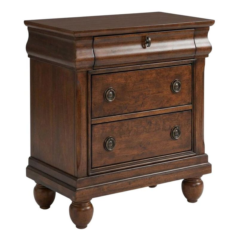 Rustic Cherry Nightstand with Traditional Style and Ample Storage image number 0