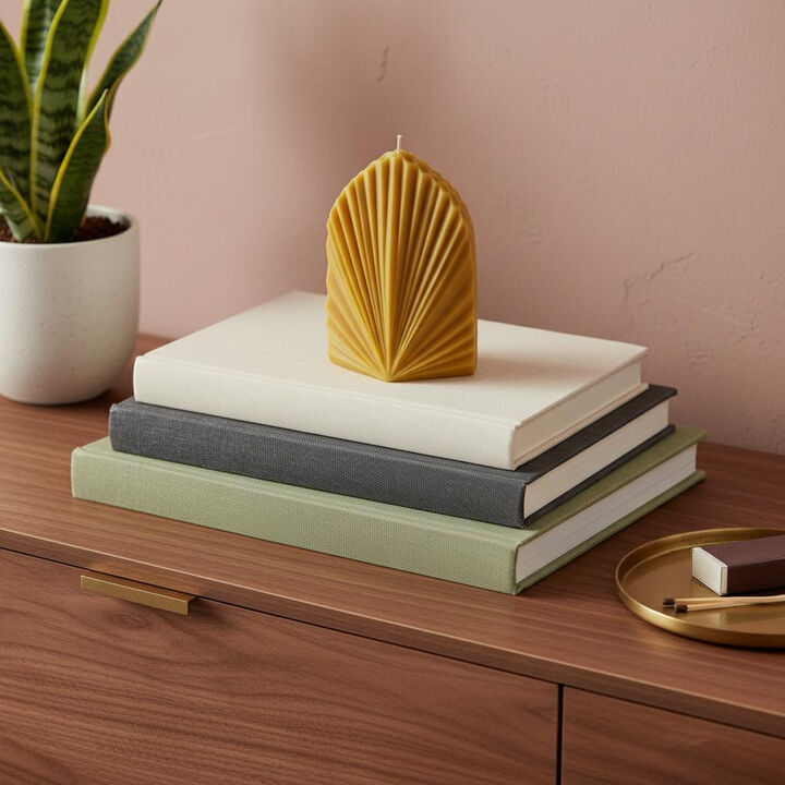 HomeRoots 6" Scented Dimensional Palm Leaf Candle