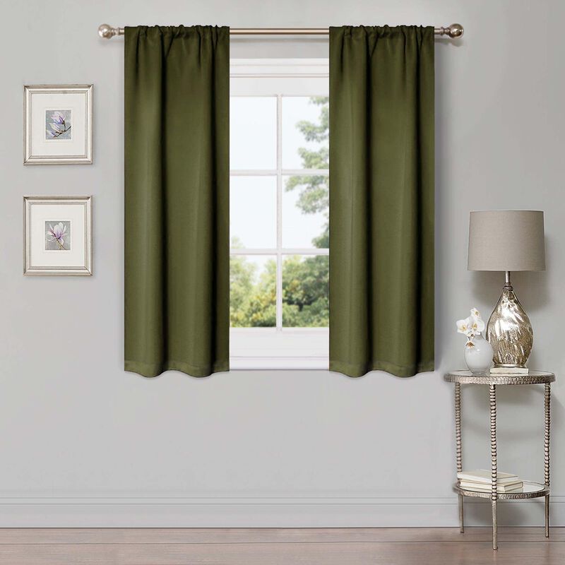 Blackout Curtain Set of 2, Solid Window Drapes for Bedroom and Living Room image number 1