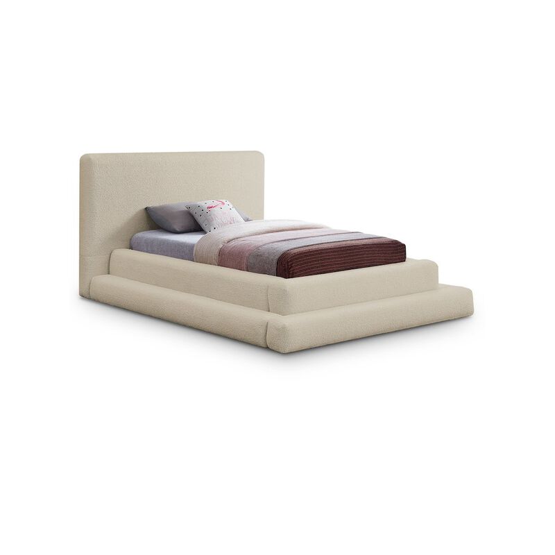 Meridian Furniture Dane Beige Teddy Fabric Twin Bed
