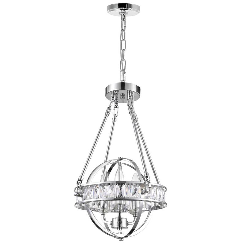 CWI Lighting Arkansas 3 Light Mini Chandelier With Chrome Finish
