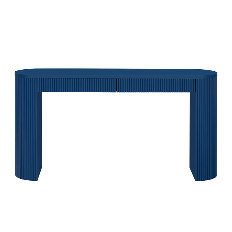 Merax Table with Large Top and Dual Drawers