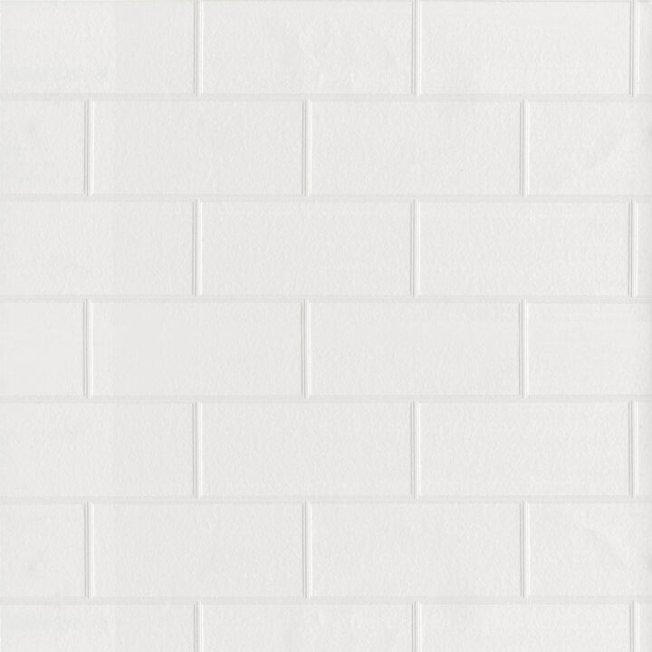 Galley White Subway Tile Paintable Wallpaper