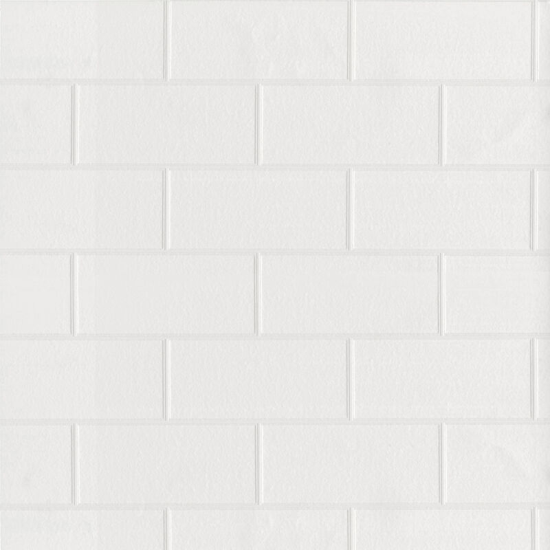 Galley White Subway Tile Paintable Wallpaper image number 0