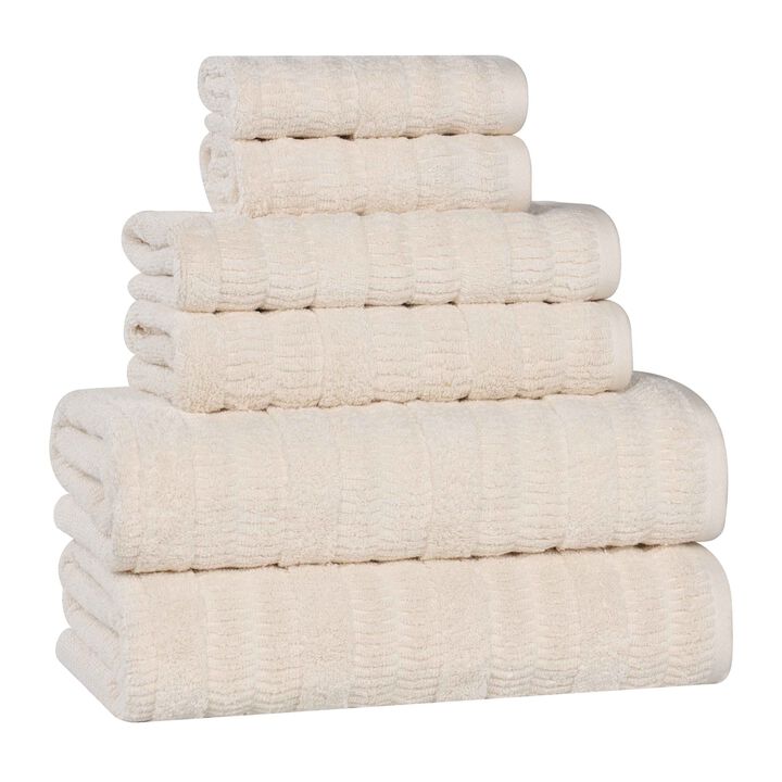 Viscose Cotton Blend Ribbed Bath Towel Set for Bathroom Decor