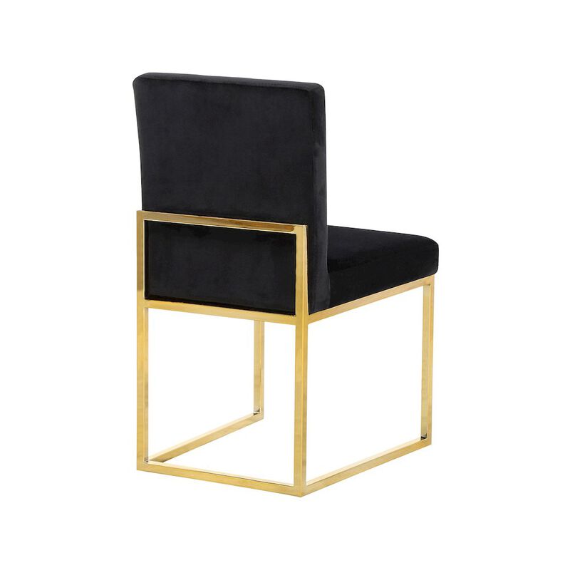 Meridian Furniture Giselle Black Velvet Dining Chair, Set of 2