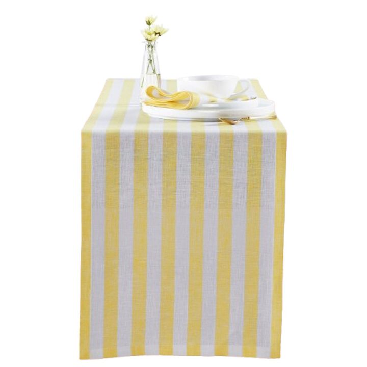 Solino Home 100% Pure Linen Table Runner - Sorrento Stripe