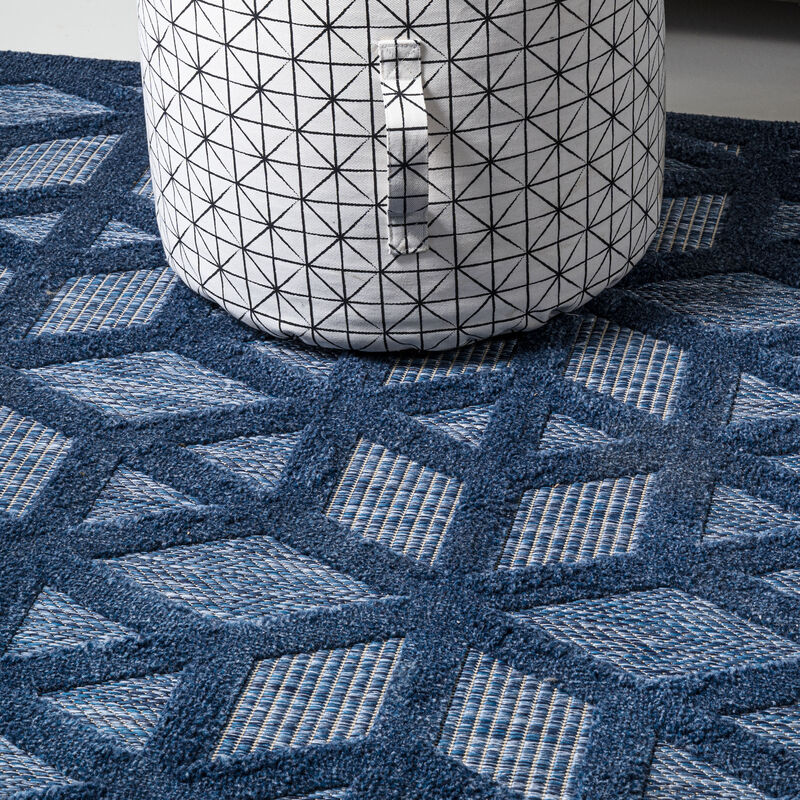 Talaia Neutral Geometric Round Indoor/Outdoor Area Rug