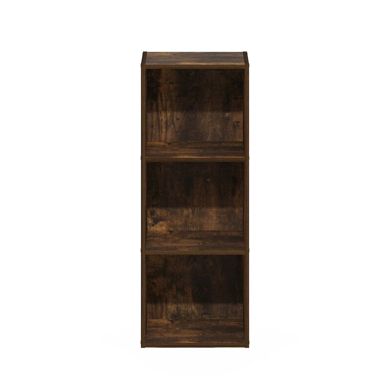 Pasir 3-Tier No Tool Assembly Open Shelf Bookcase, Amber Pine