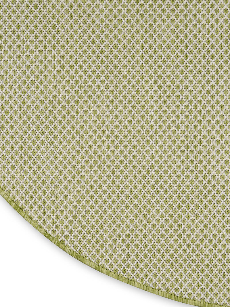 Courtyard COU01 Ivory/Green 5' x Round Rug