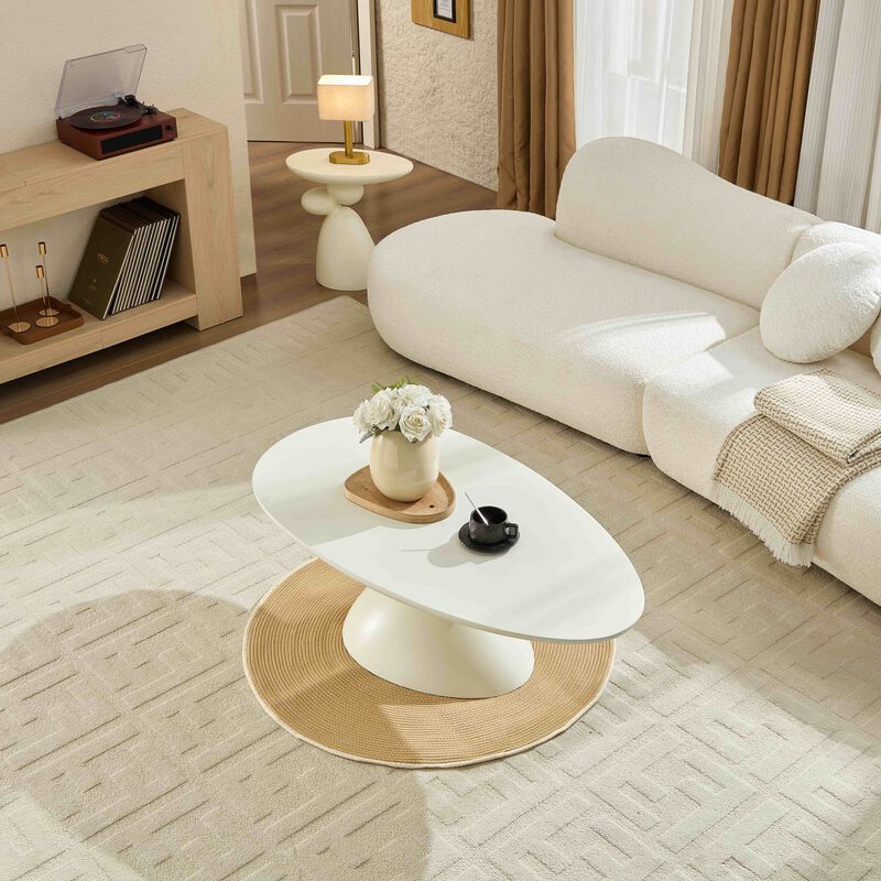 Glibop Lucky Stone-shaped Elliptical Coffee Table image number 3