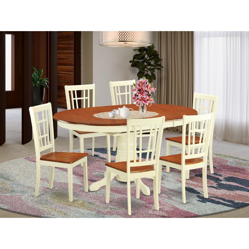 7 PC Dining room set -Small Kitchen Table and 6 Dining Chairs