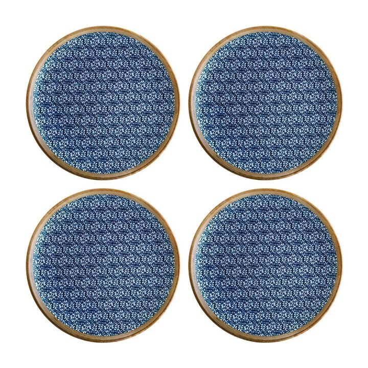 Calif dia.8.25" Round Decorated Porcelain Plate (Set of 4)