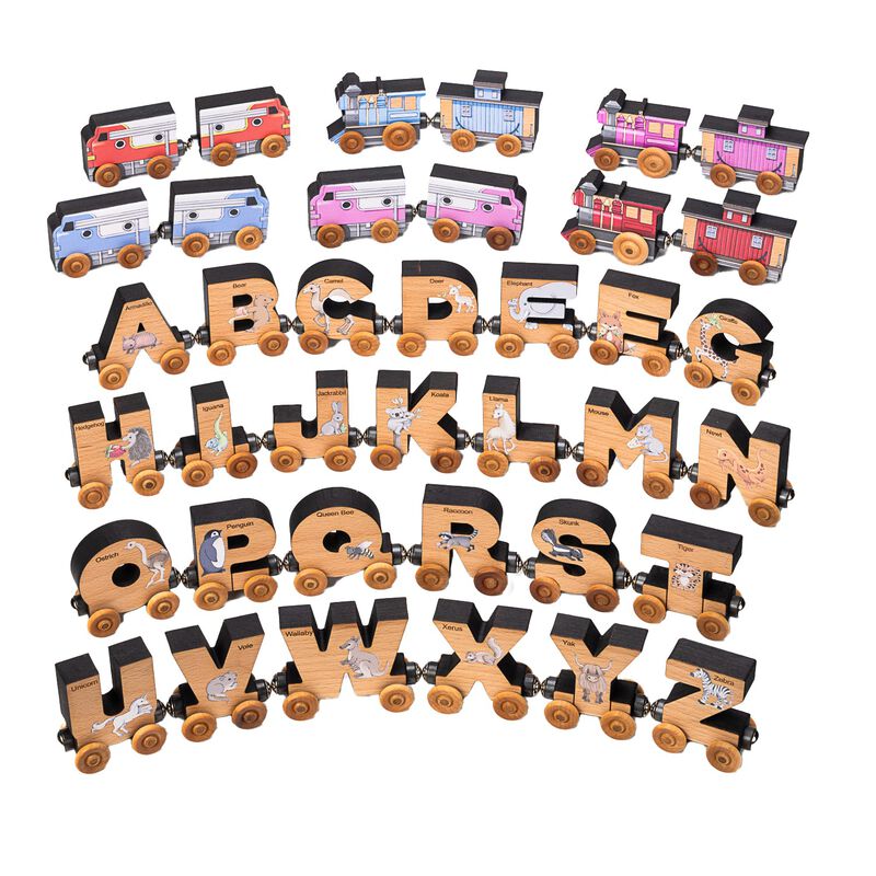 ABCs Magnetic Letter Train Express with Organic Cotton Bag image number 0