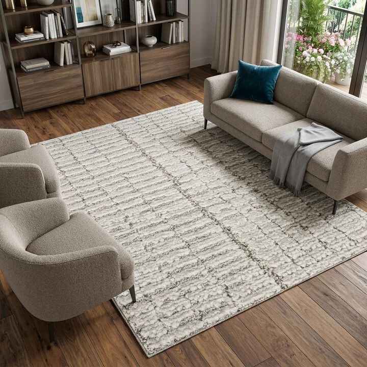 HomeRoots Abstract Power Loom Area Rug
