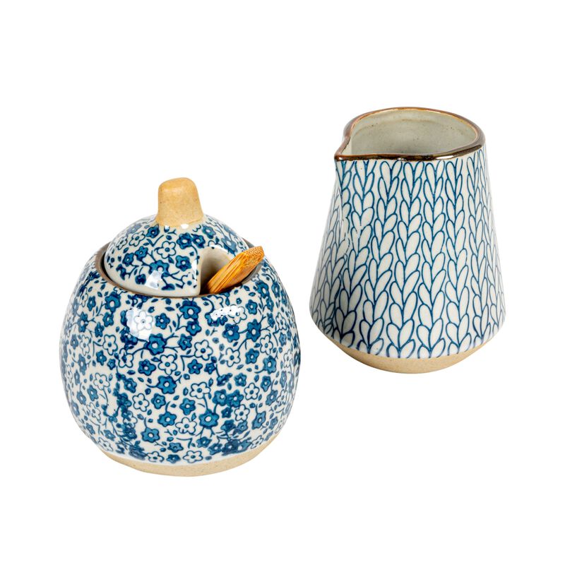 Hand-Painted Stoneware Sugar & Creamer (Set of 2 Pieces) image number 0
