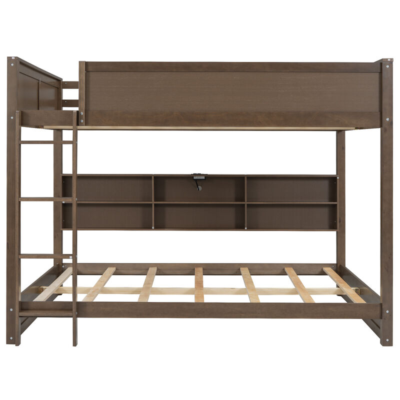 Merax Bunk Bed with Storage Cabinets and USB Ports
