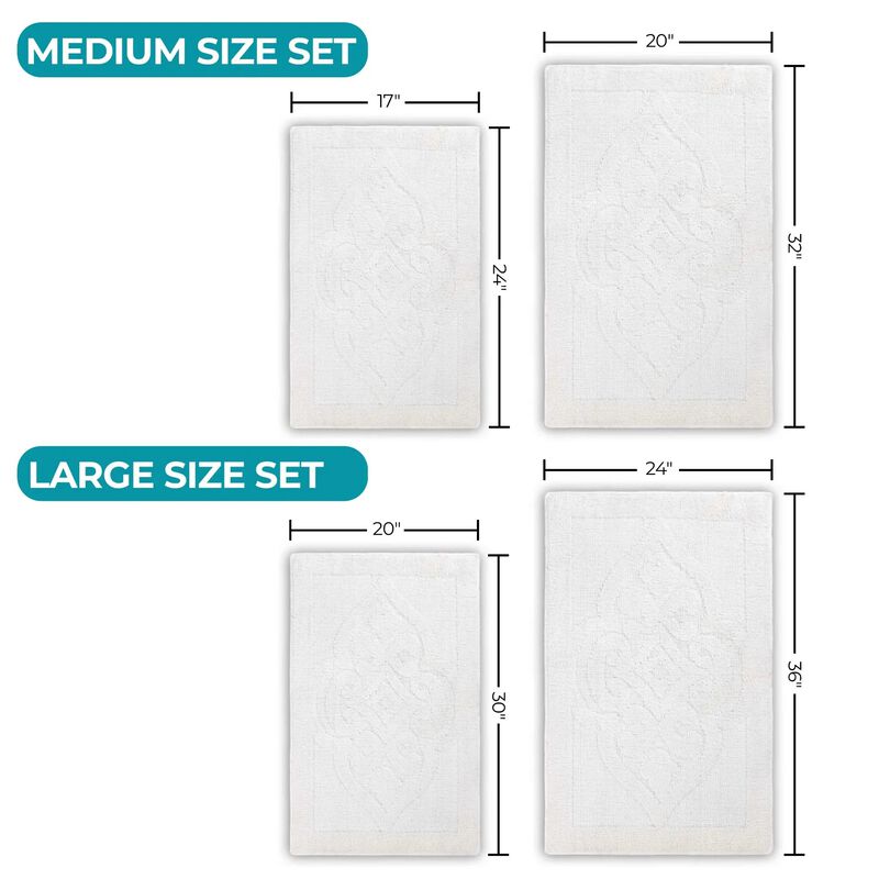 Myra Medallion Textured Jacquard Machine Washable Bath Rugs, Set of 2 image number 4