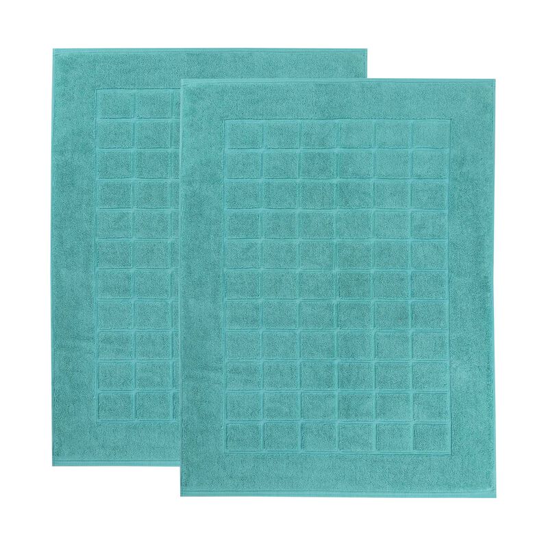 Washable Cotton Checkered Bath Rug Set of 2 for Bathrooms image number 0