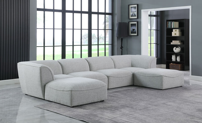 Meridian Furniture Miramar Grey Durable Linen Textured Modular Sectional image number 1