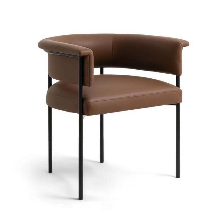Tov Furniture Taylor Saddle Brown Performance Vegan Leather Dining Chair