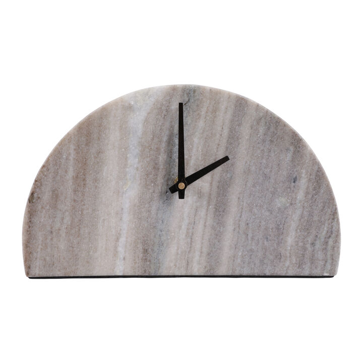 10x6" Half Dome Marble Clock
