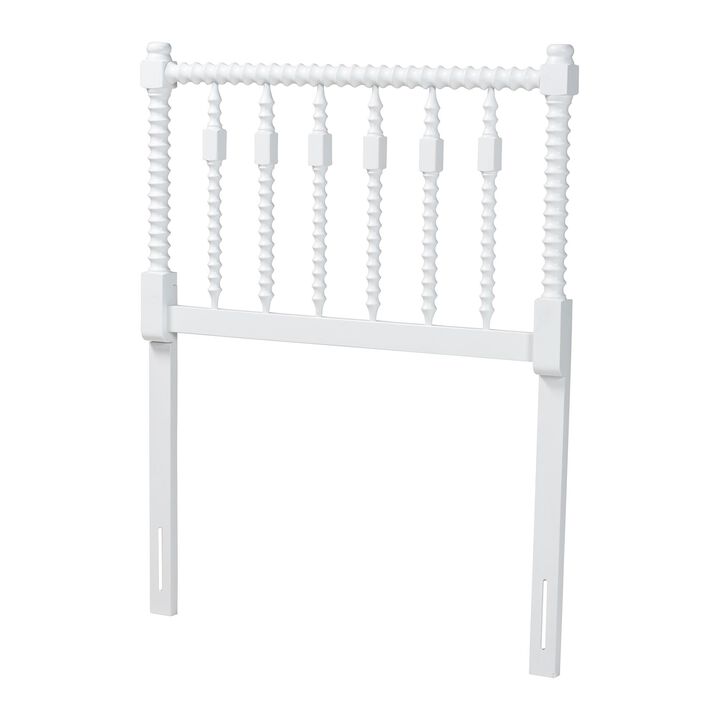 Baxton Studio Juliette Turned Spindle Headboard - Crafted Wood Panel with Decorative Spoke Design for Cottage Farmhouse Bedroom