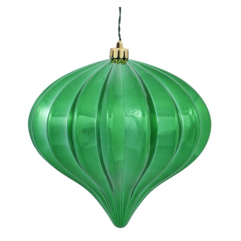 Vickerman 386804 - 5.7" Emerald Shiny Onion Christmas Tree Ornament (3 pack) (N151224DSV) image number 0