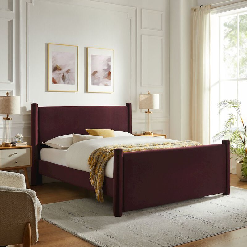 Rael Performance Velvet Full Platform Bed image number 7