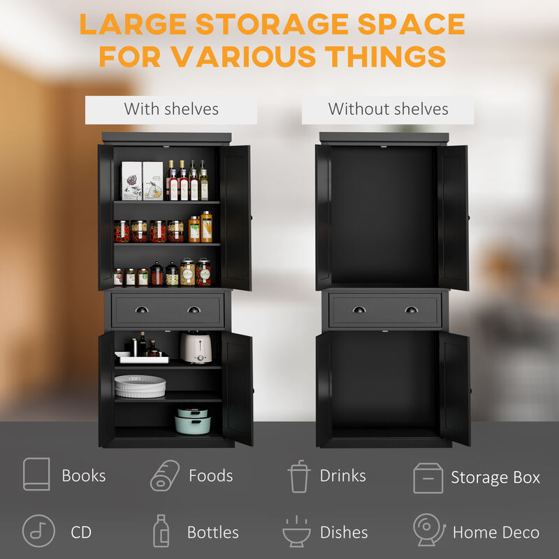 Hivvago Kitchen Storage Cabinet with Doors for Food Pantry image number 4