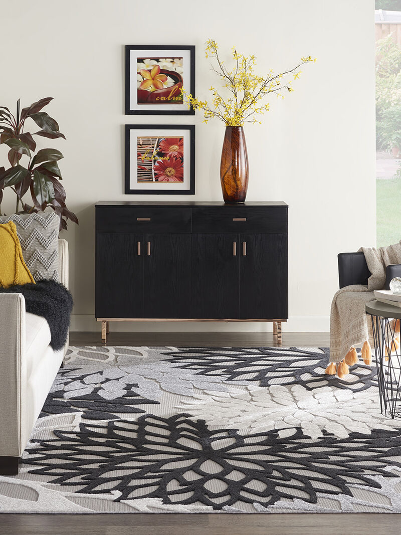 Aloha ALH05 Black/White 6' x 9' Rug