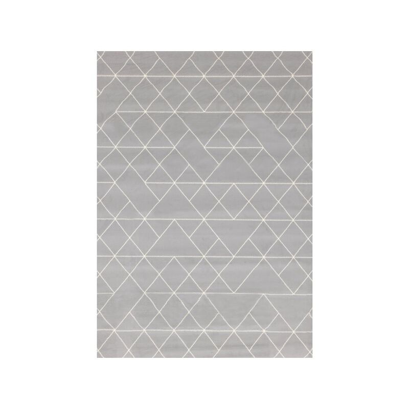 Novelle Home Functional Style Grey White Geometric Rug, 4'7 x 6'7, 4'7 x 6'7 image number 0
