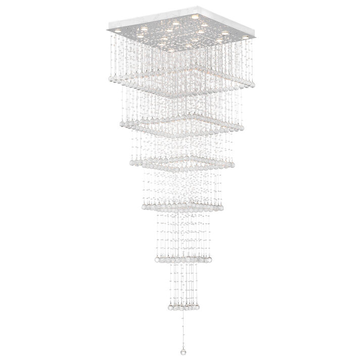 Square 16 Light Flush Mount With Chrome Finish