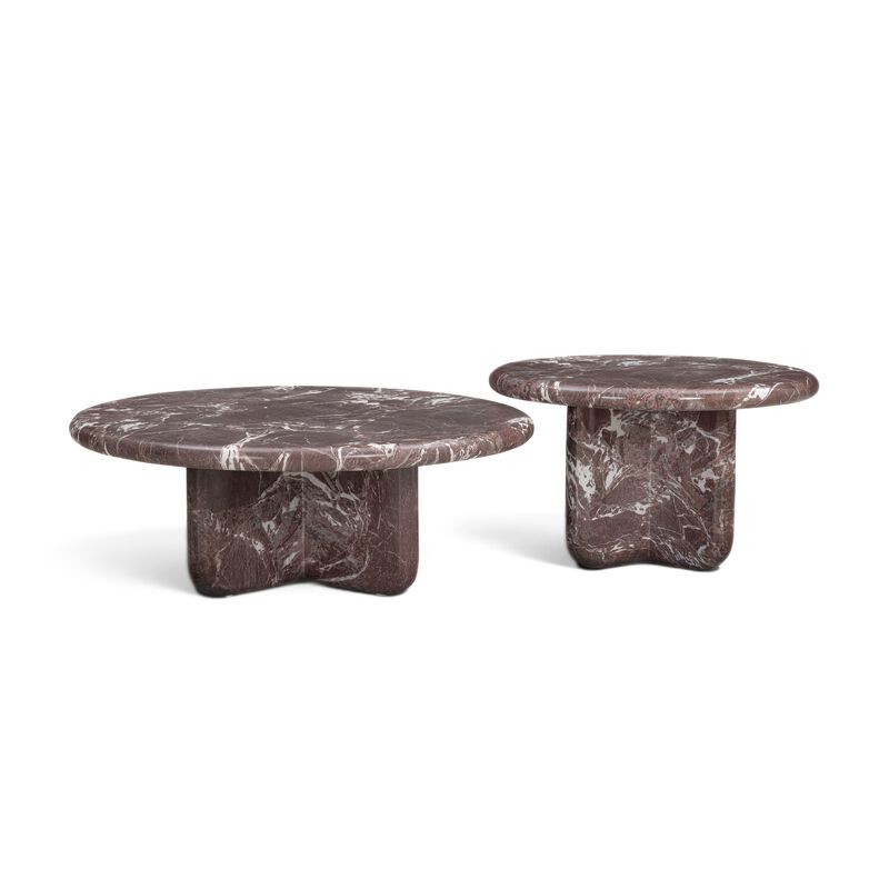 Juju 2-Piece Faux Red Lavento Indoor/Outdoor Nesting Coffee Table Set image number 1