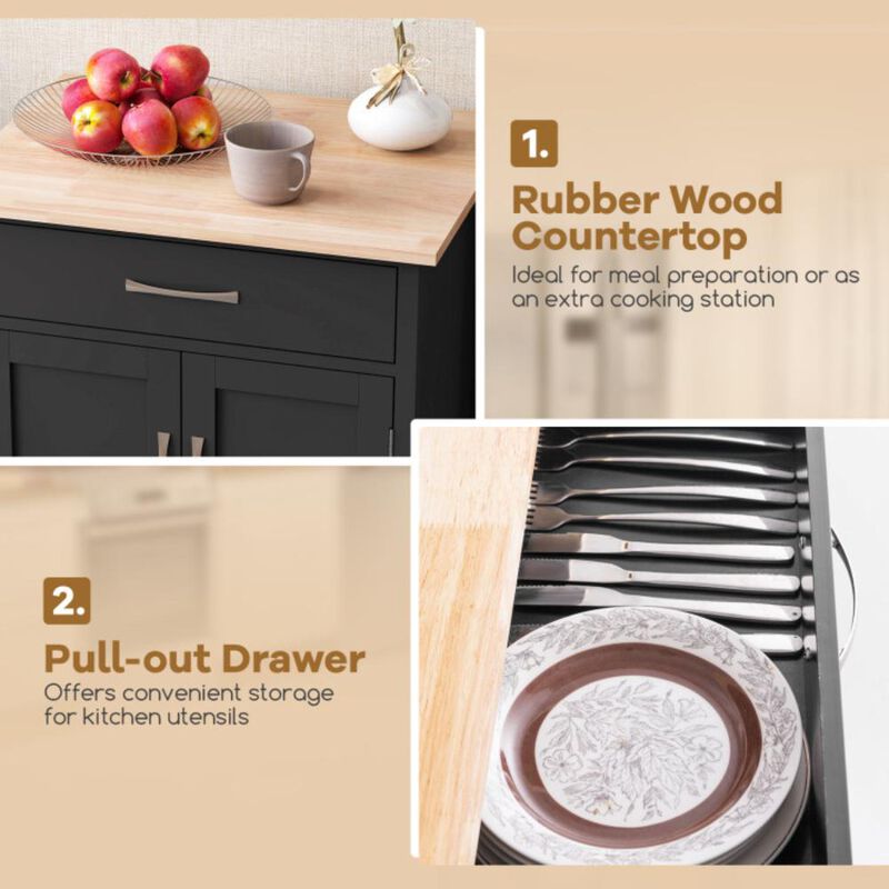 Hivvago Rolling Kitchen Island Cart with Drawer and Towel Rack