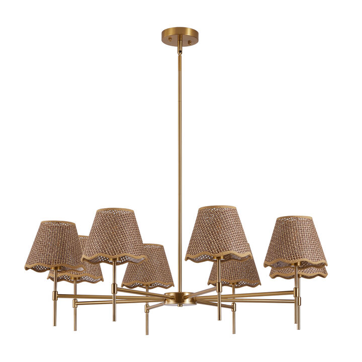 ELEMENT ACE Woven Rattan Linen Semi Flush Mount Ceiling Light Modern Boho Drum Lamp Suitable for Bedroom Kitchen Dining Room Living Room Hallway Entryway Foyer