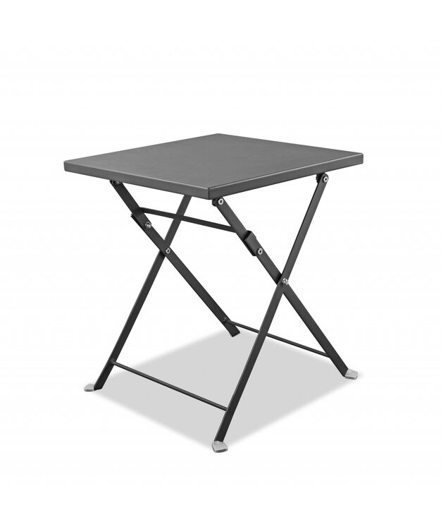 Sleek Square End Table in Polished Stainless Steel &ndash; Compact Design