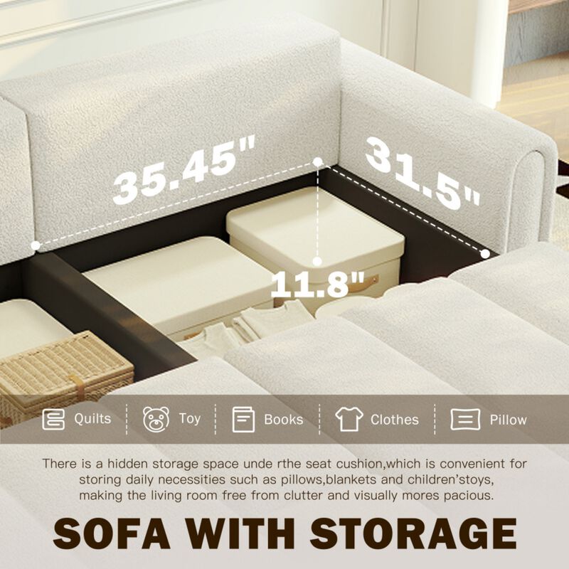 Rerjeb Teddy 3-in-1 Convertible Sleeper Sofa Bed image number 4