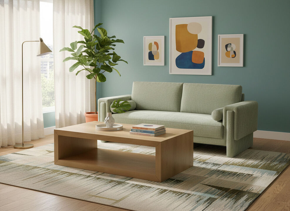 Meridian Furniture Madeline Mint Chenille Fabric Sofa