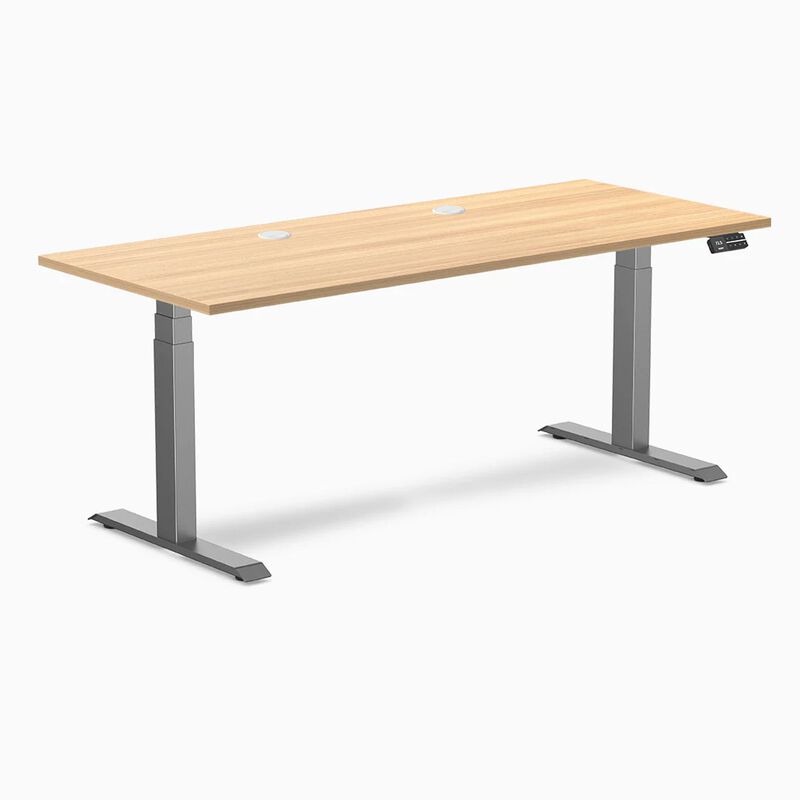Desky Dual Laminate Sit Stand Desk image number 0